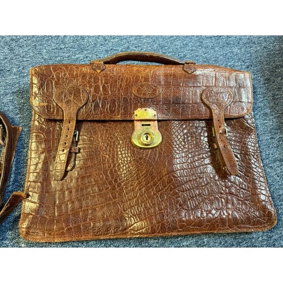 MULBERRY Vintage Brown Congo Leather Briefcase / Messenger Bag - ENGLAND - Picture 3 of 16